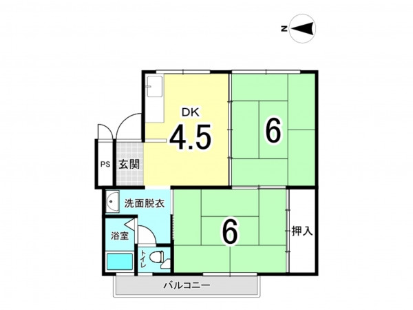 高槻市津之江町、中古マンションの間取り画像です