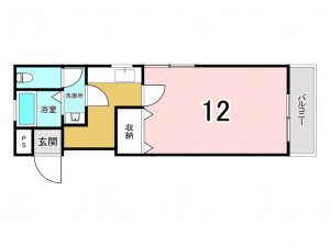 高槻市南芥川町、中古マンションの間取り画像です