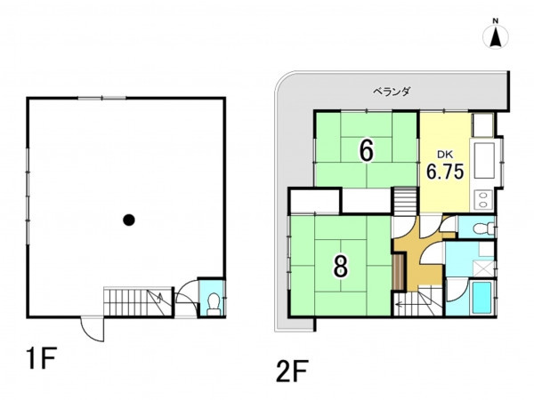 高槻市津之江町、収益物件/店舗付住宅の間取り画像です