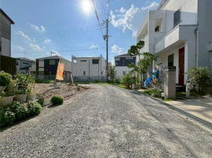 高槻市富田町、土地の前面道路を含む現地写真画像です