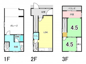 高槻市津之江北町、中古一戸建ての間取り画像です