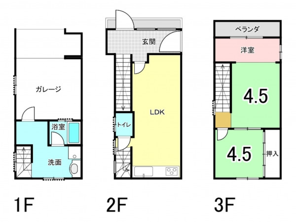 高槻市津之江北町、中古一戸建ての間取り画像です