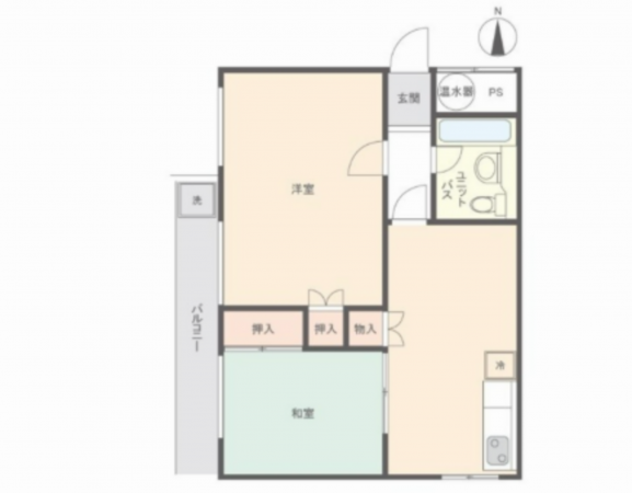 高槻市大畑町、中古マンションの間取り画像です