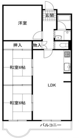高槻市殿町、中古マンションの間取り画像です