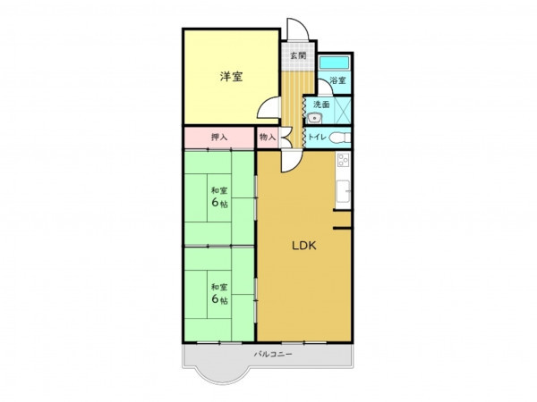 高槻市殿町、中古マンションの間取り画像です