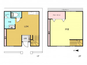 高槻市津之江町、中古一戸建ての間取り画像です