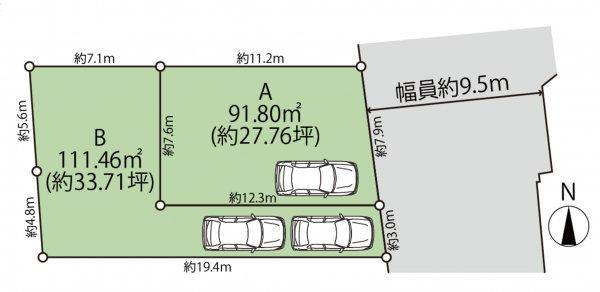 高槻市明野町、土地の間取り画像です