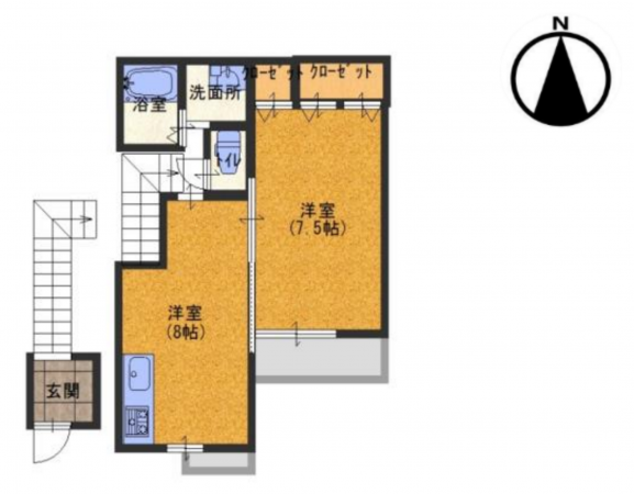 高槻市安満新町、収益物件/マンションの間取り画像です