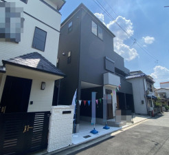 高槻市野田、新築一戸建ての外観画像です
