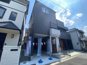 高槻市野田、新築一戸建ての外観画像です