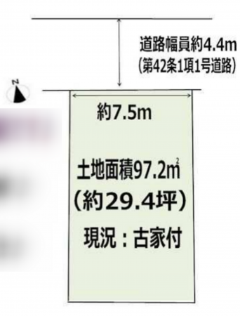 高槻市藤の里町、土地の間取り画像です