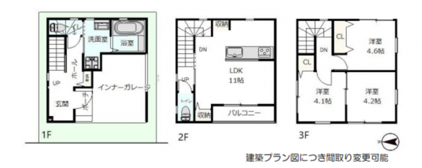 高槻市日向町、土地の間取り画像です