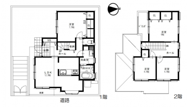 高槻市別所本町、中古一戸建ての間取り画像です