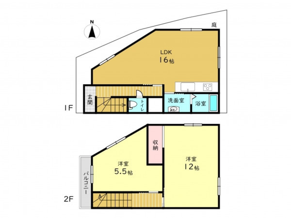 高槻市山手町、中古一戸建ての間取り画像です