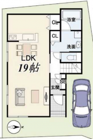 高槻市山手町、新築一戸建ての間取り画像です