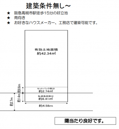 高槻市八幡町、土地の間取り画像です