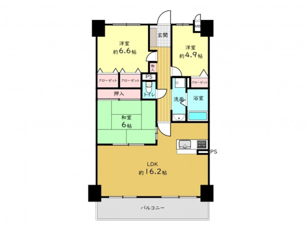 高槻市別所本町、中古マンションの間取り画像です