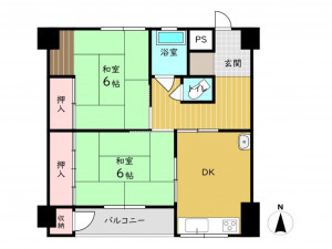 高槻市土室町、中古マンションの間取り画像です