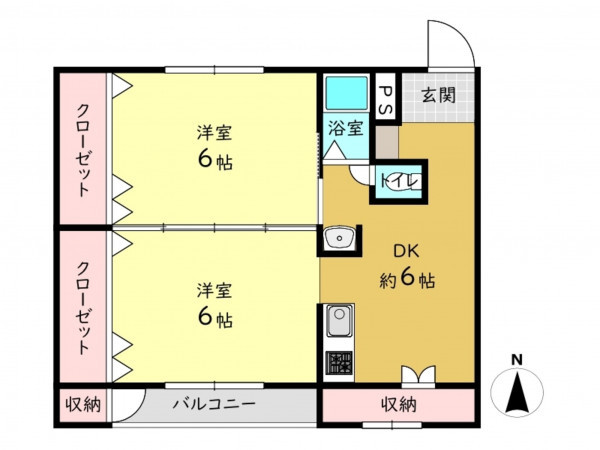 高槻市土室町、中古マンションの間取り画像です