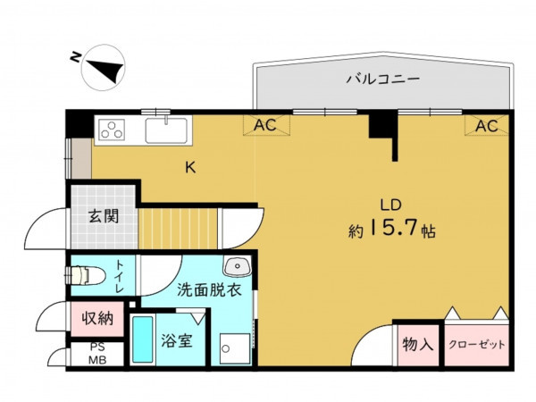 高槻市緑が丘、中古マンションの間取り画像です