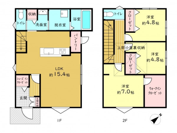 高槻市安岡寺町、中古一戸建ての間取り画像です