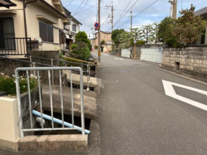 高槻市郡家新町、土地の前面道路を含む現地写真画像です