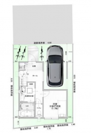 高槻市日向町、新築一戸建ての間取り画像です