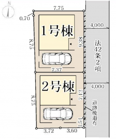 高槻市南松原町、新築一戸建ての間取り画像です