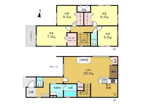 高槻市城西町、新築一戸建ての間取り画像です