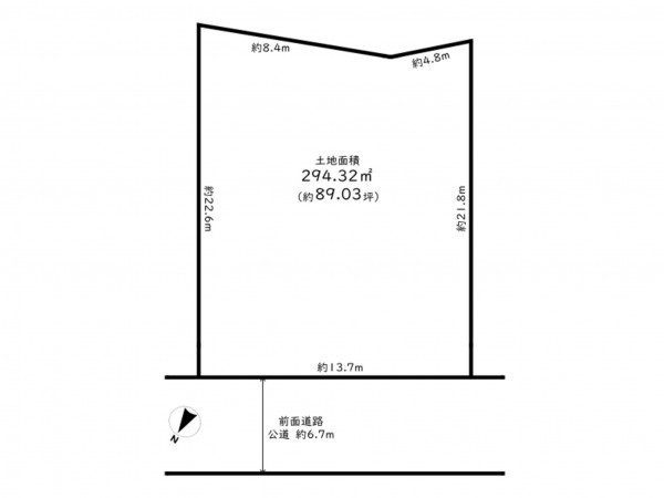 高槻市日吉台、土地の間取り画像です