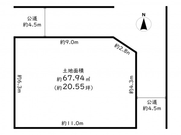 高槻市西冠、土地の間取り画像です