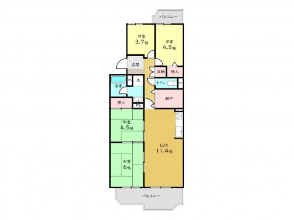 高槻市別所本町、中古マンションの間取り画像です