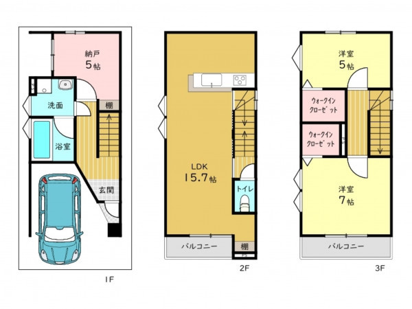 高槻市明野町、新築一戸建ての間取り画像です