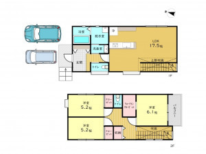 高槻市日吉台、中古一戸建ての間取り画像です