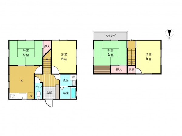 高槻市日吉台、中古一戸建ての間取り画像です
