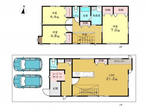 高槻市日吉台、新築一戸建ての間取り画像です