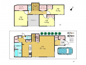 高槻市日吉台、新築一戸建ての間取り画像です