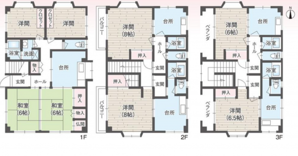 高槻市永楽町、収益物件/マンションの間取り画像です