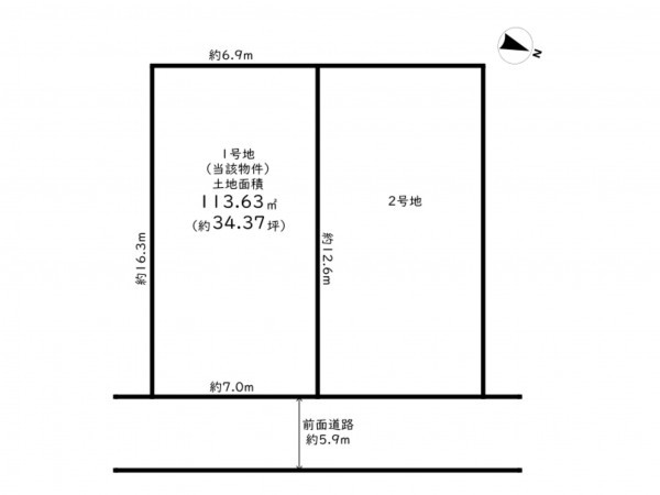 高槻市日吉台、土地の間取り画像です