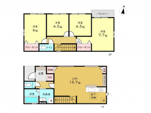 高槻市城西町、新築一戸建ての間取り画像です