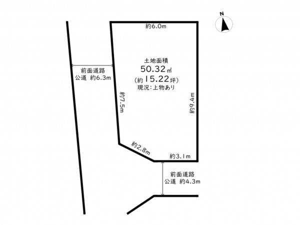 高槻市西冠、土地の間取り画像です