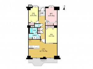 高槻市真上町、中古マンションの間取り画像です