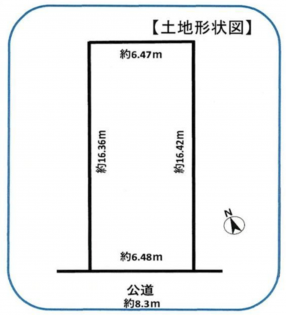 豊橋市東雲町、土地の間取り画像です
