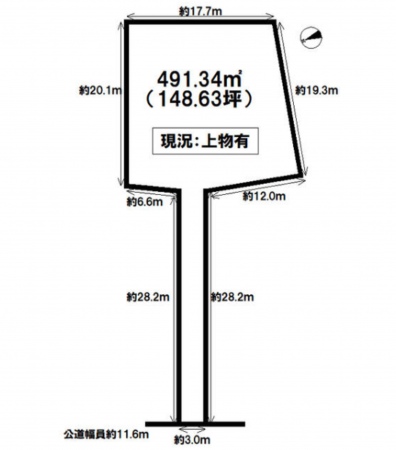 豊橋市東小鷹野、土地の間取り画像です