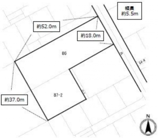 豊橋市神野新田町、土地の間取り画像です