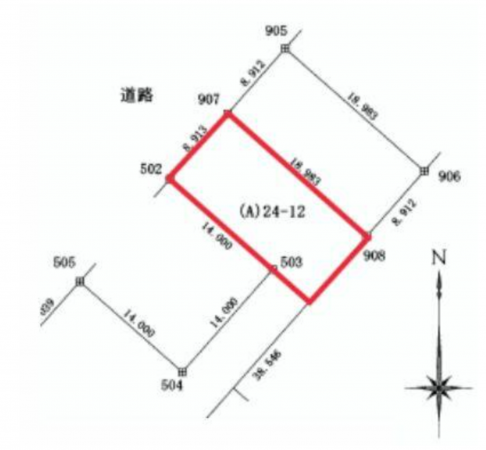 豊橋市つつじが丘、土地の間取り画像です
