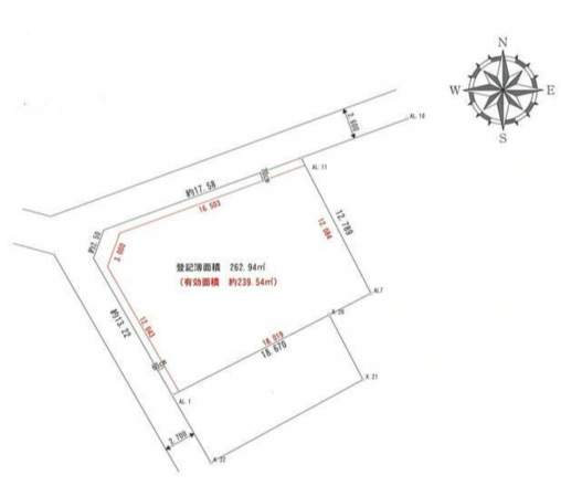 豊橋市老松町、土地の間取り画像です