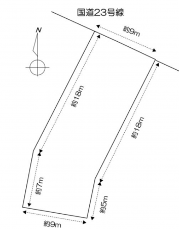 豊橋市八町通、土地の間取り画像です