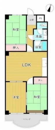 豊橋市中郷町、マンションの間取り画像です