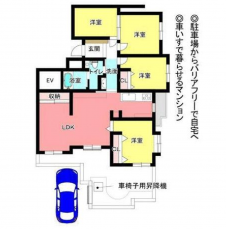 豊橋市東岩田、マンションの間取り画像です